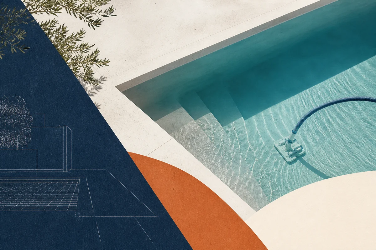 Piscine et terrasse dans un jardin soigné